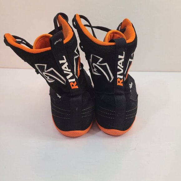 Rival RSX-ONE Mens Boxing Shoes Boots Black Orange Lace Up Size 11 - Picture 4 of 8